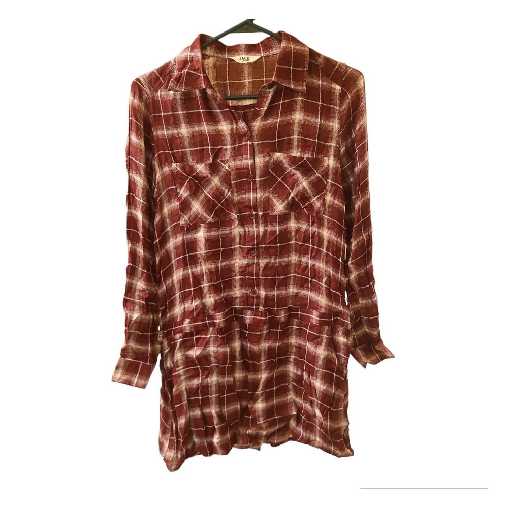 Jack By BB Dakota Women’s Peplum Top Blouse Shirt Button Up
